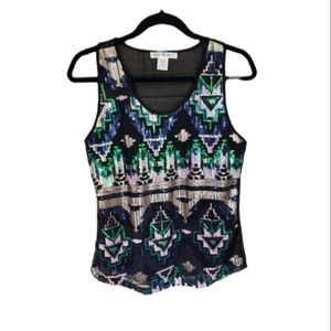 Say What? Sequin Style Aztec Top Small
